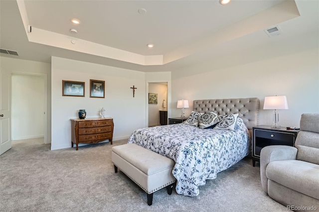 14551 Hudson St, Thornton, CO 80602 - bedroom featuring a tray ceiling, recessed lighting, and carpet