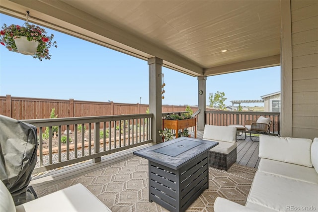 14551 Hudson St, Thornton, CO 80602 - view of patio featuring an outdoor living space and a deck