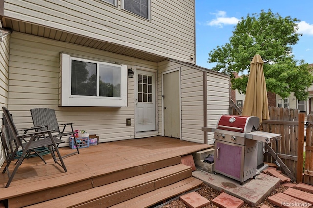 14396 E Temple Pl Unit D, Aurora, CO 80015 - wooden terrace with grilling area
