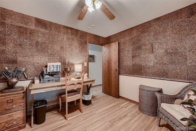 5900 W 62nd Ave, Arvada, CO 80003 - office area featuring a ceiling fan and light wood finished floors