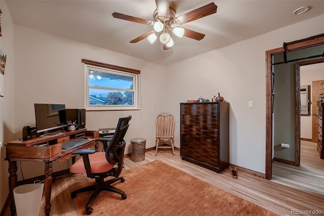 5900 W 62nd Ave, Arvada, CO 80003 - office featuring light wood-style floors and ceiling fan