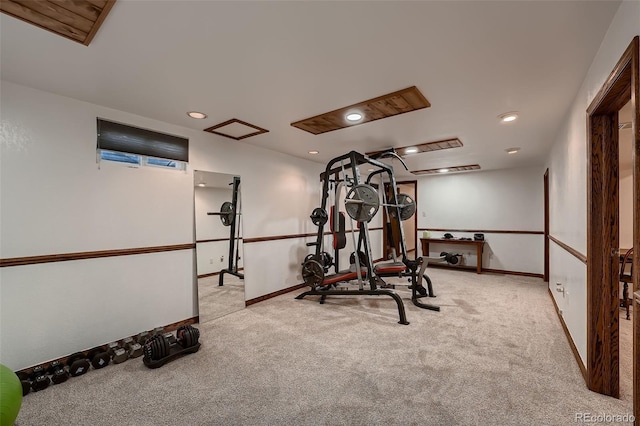 5900 W 62nd Ave, Arvada, CO 80003 - workout room featuring carpet floors and recessed lighting