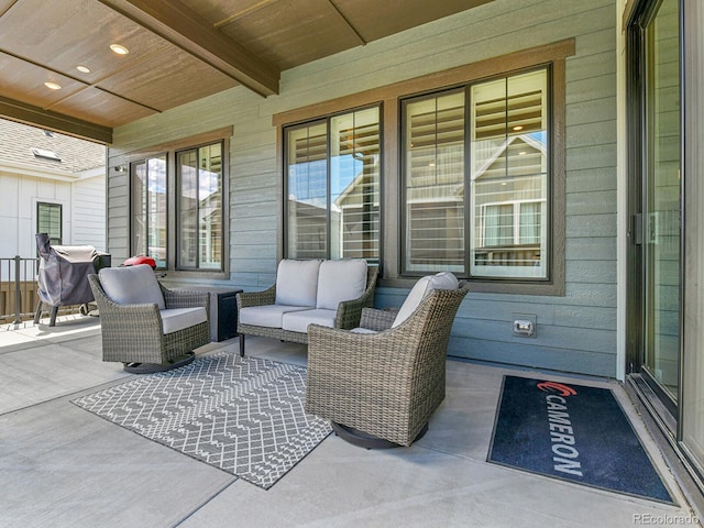 11464 Stonewash St, Littleton, CO 80125 - view of patio / terrace featuring an outdoor hangout area and a porch