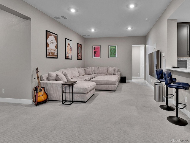 11464 Stonewash St, Littleton, CO 80125 - carpeted living area featuring recessed lighting and baseboards