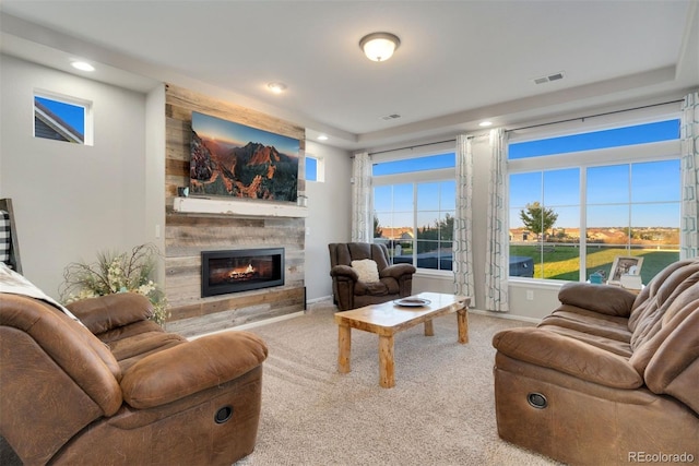 living room featuring carpet