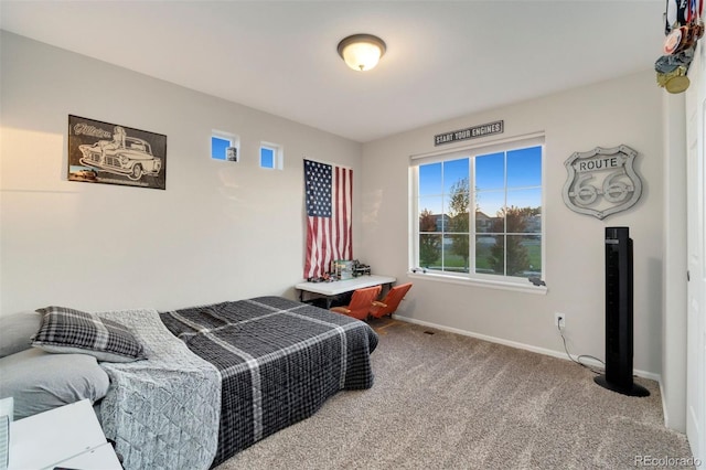 bedroom featuring carpet flooring