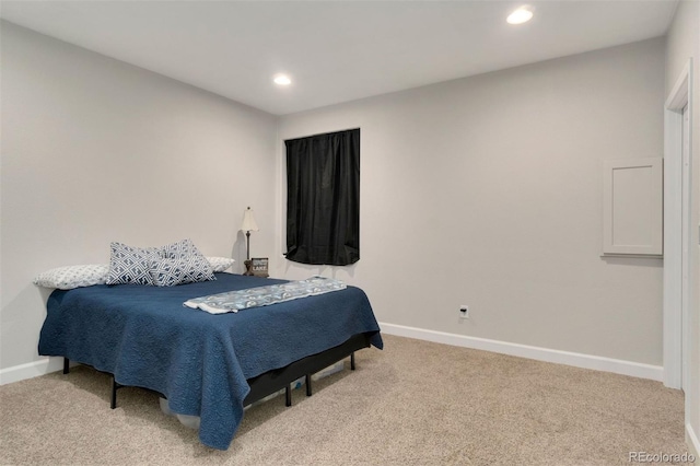 bedroom with carpet