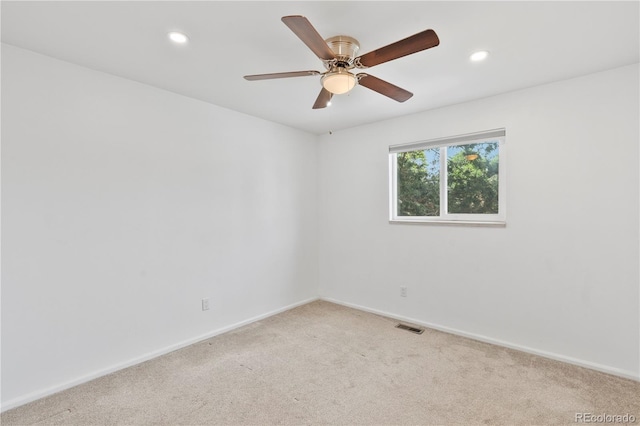 9123 W Arbor Ave, Littleton, CO 80123 - unfurnished room with light carpet, recessed lighting, and a ceiling fan