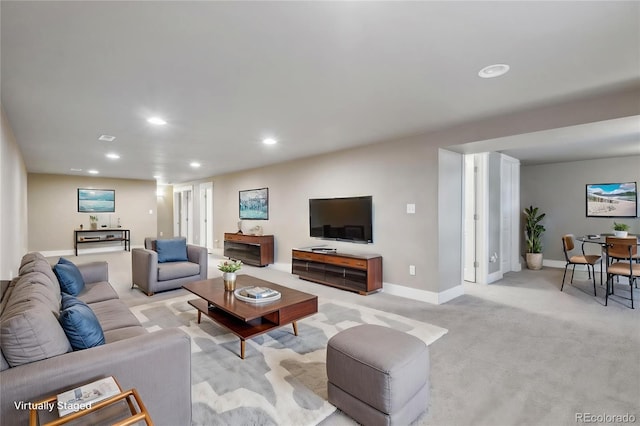 4293 Graham Ct, Boulder, CO 80305 - living area with recessed lighting, baseboards, and light colored carpet