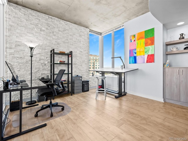 891 14th St Unit 1709, Denver, CO 80202 - office area featuring wood finished floors and baseboards