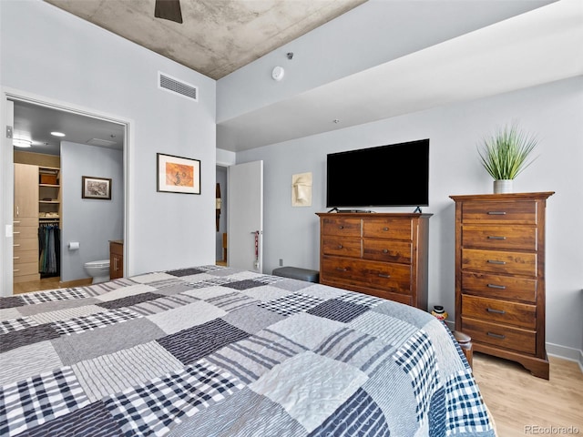 891 14th St Unit 1709, Denver, CO 80202 - bedroom featuring light wood-style flooring and ceiling fan