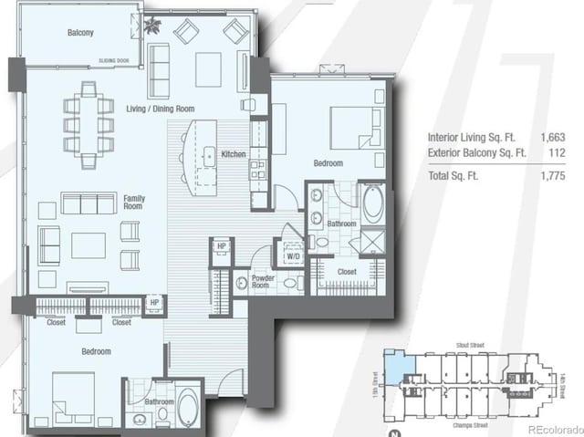 891 14th St Unit 1709, Denver, CO 80202 - view of floor plan / room layout