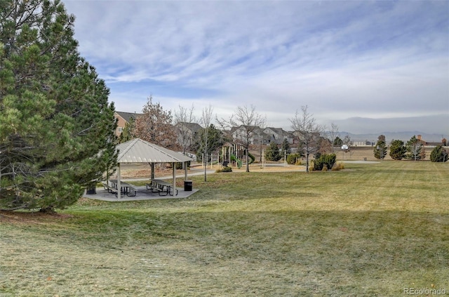 view of yard featuring a gazebo