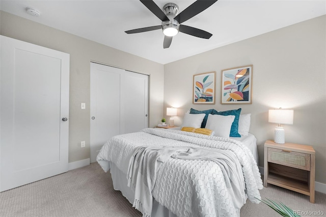 1655 N Yates St, Denver, CO 80204 - bedroom featuring carpet, a closet, and ceiling fan