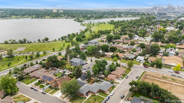 1655 N Yates St, Denver, CO 80204 - aerial view of property's location with a large body of water and nearby suburban area