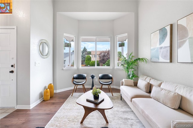 4257 S Andes Way, Aurora, CO 80013 - living area featuring wood finished floors and baseboards