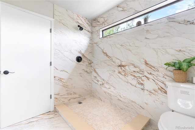 4257 S Andes Way, Aurora, CO 80013 - full bathroom featuring a marble finish shower and marble tiled floors