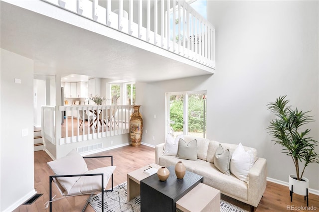 4257 S Andes Way, Aurora, CO 80013 - living area featuring wood finished floors and baseboards