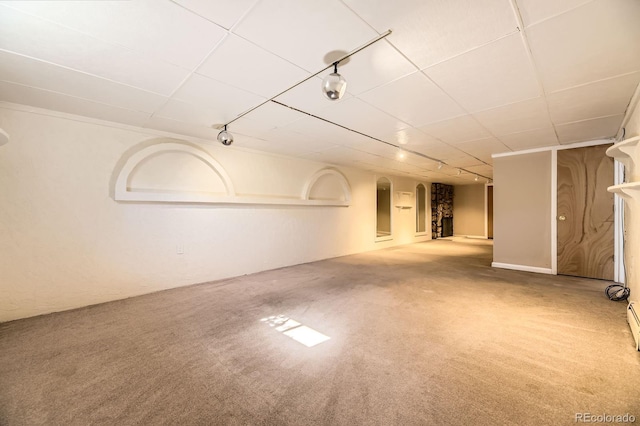 6710 W Nevada Pl, Lakewood, CO 80226 - basement with arched walkways and carpet floors