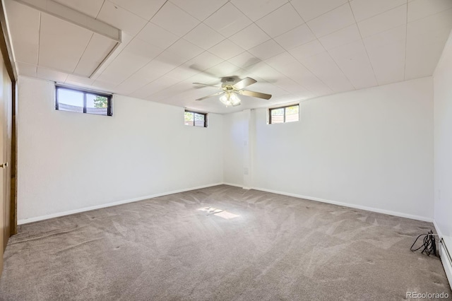 6710 W Nevada Pl, Lakewood, CO 80226 - below grade area featuring carpet floors, plenty of natural light, and a baseboard radiator