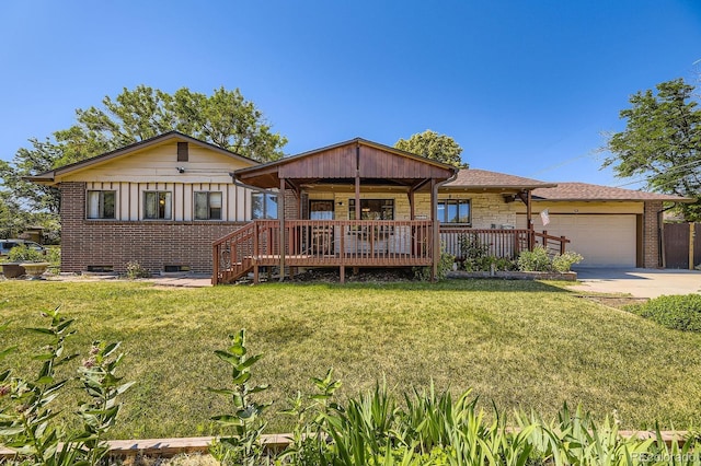 6710 W Nevada Pl, Lakewood, CO 80226 - single story home with brick siding, a front yard, and a garage