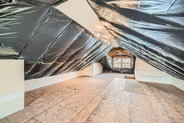 view of unfinished attic