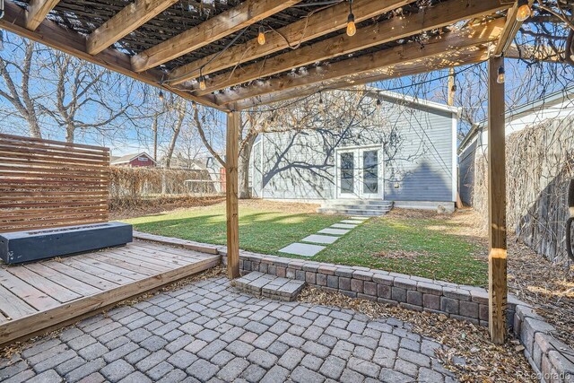 view of patio with a pergola