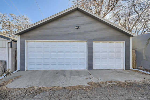 view of garage