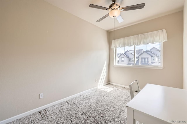 4338 Alder Springs Vw Unit G, Colorado Springs, CO 80922 - unfurnished office with a ceiling fan, baseboards, and carpet