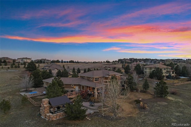 bird's eye view with a residential view