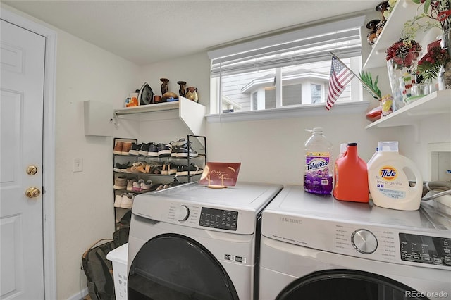 laundry area featuring washer and clothes dryer