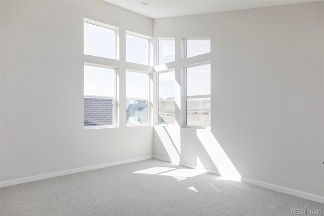 empty room featuring light carpet