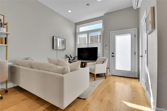 living room featuring wood-type flooring