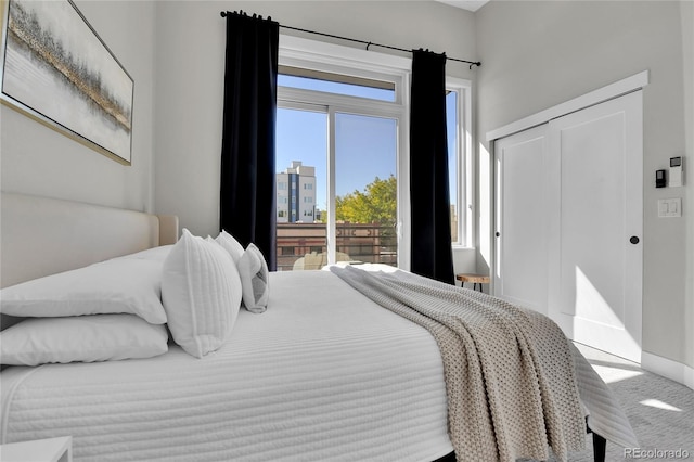 bedroom with a closet