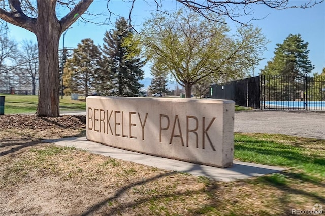 view of community sign