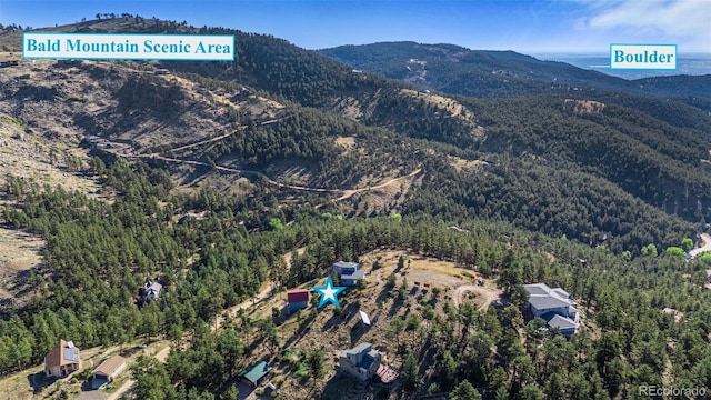 319 Camino Bosque, Boulder, CO 80302 - aerial view of property's location with a mountain backdrop