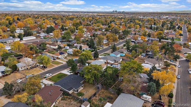 bird's eye view with a residential view