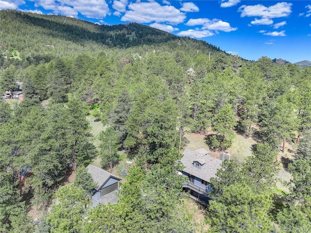 30221 Marge Ln, Evergreen, CO 80439 - view of subject property with a heavily wooded area and a mountainous background
