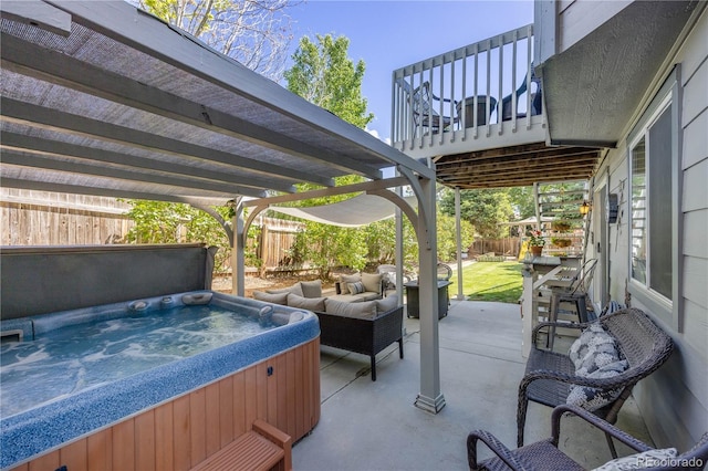 11760 Eudora Ct, Thornton, CO 80233 - fenced backyard featuring a hot tub and a patio
