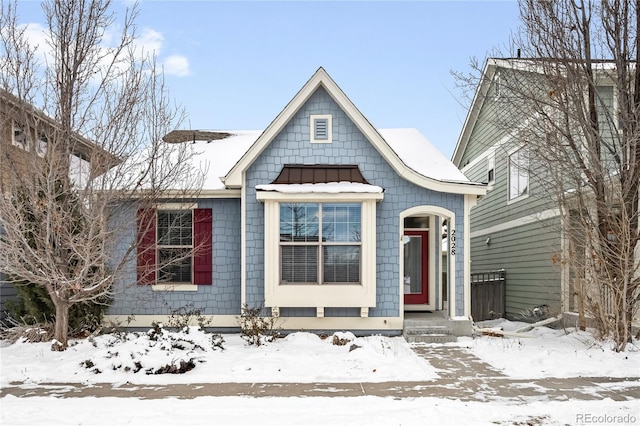 view of front of home featuring a standing seam roof