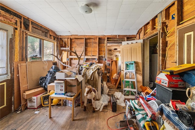 300 Spring St, Central City, CO 80427 - misc room with wood-type flooring and wooden walls