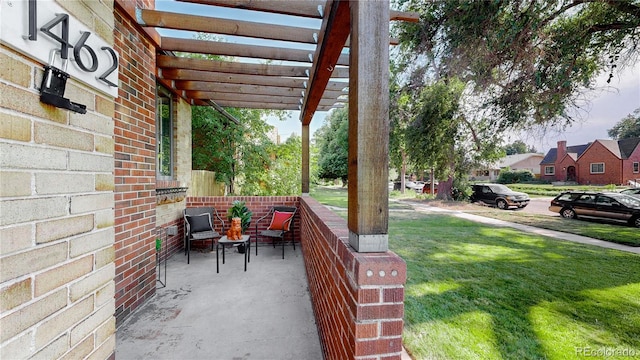 view of patio with a pergola