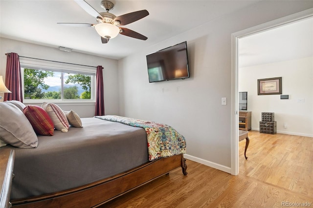 4803 N Weber St, Colorado Springs, CO 80907 - bedroom featuring wood finished floors and ceiling fan