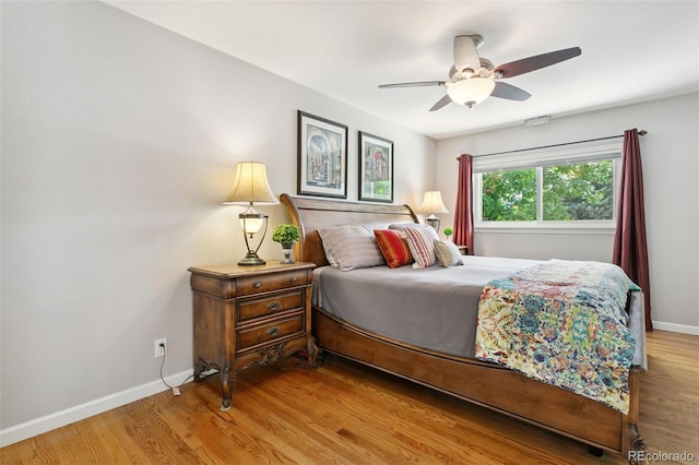4803 N Weber St, Colorado Springs, CO 80907 - bedroom with wood finished floors and a ceiling fan