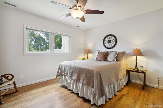4803 N Weber St, Colorado Springs, CO 80907 - bedroom featuring light wood-style flooring and ceiling fan