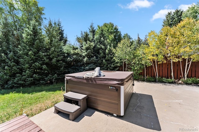 249 E Coyote Ct, Silverthorne, CO 80498 - view of patio / terrace with a hot tub