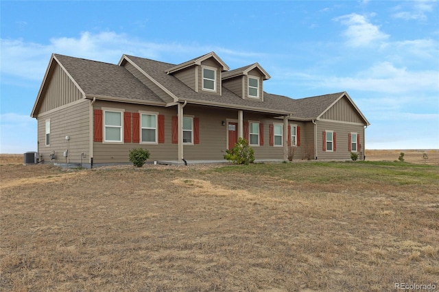 view of front of home featuring central air condition unit