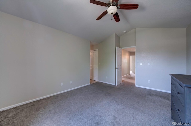 12535 S Beaver Creek Way, Parker, CO 80134 - unfurnished bedroom featuring lofted ceiling, carpet, and ceiling fan