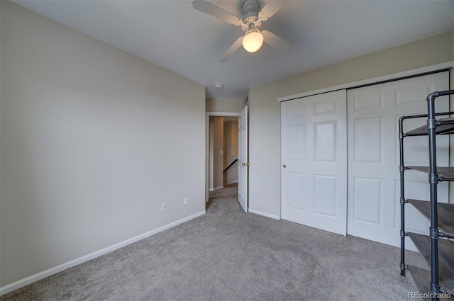 12535 S Beaver Creek Way, Parker, CO 80134 - unfurnished bedroom with carpet flooring, a closet, and ceiling fan