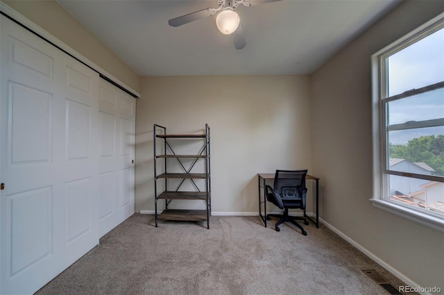 12535 S Beaver Creek Way, Parker, CO 80134 - sitting room with carpet floors and ceiling fan